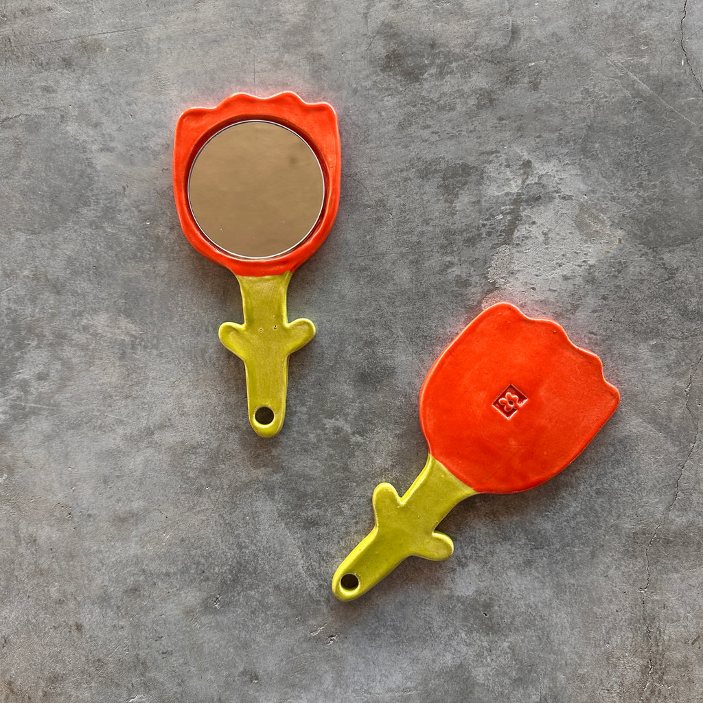 Studio Jane - Ceramic Flower Hand Mirror - Shop Duet
