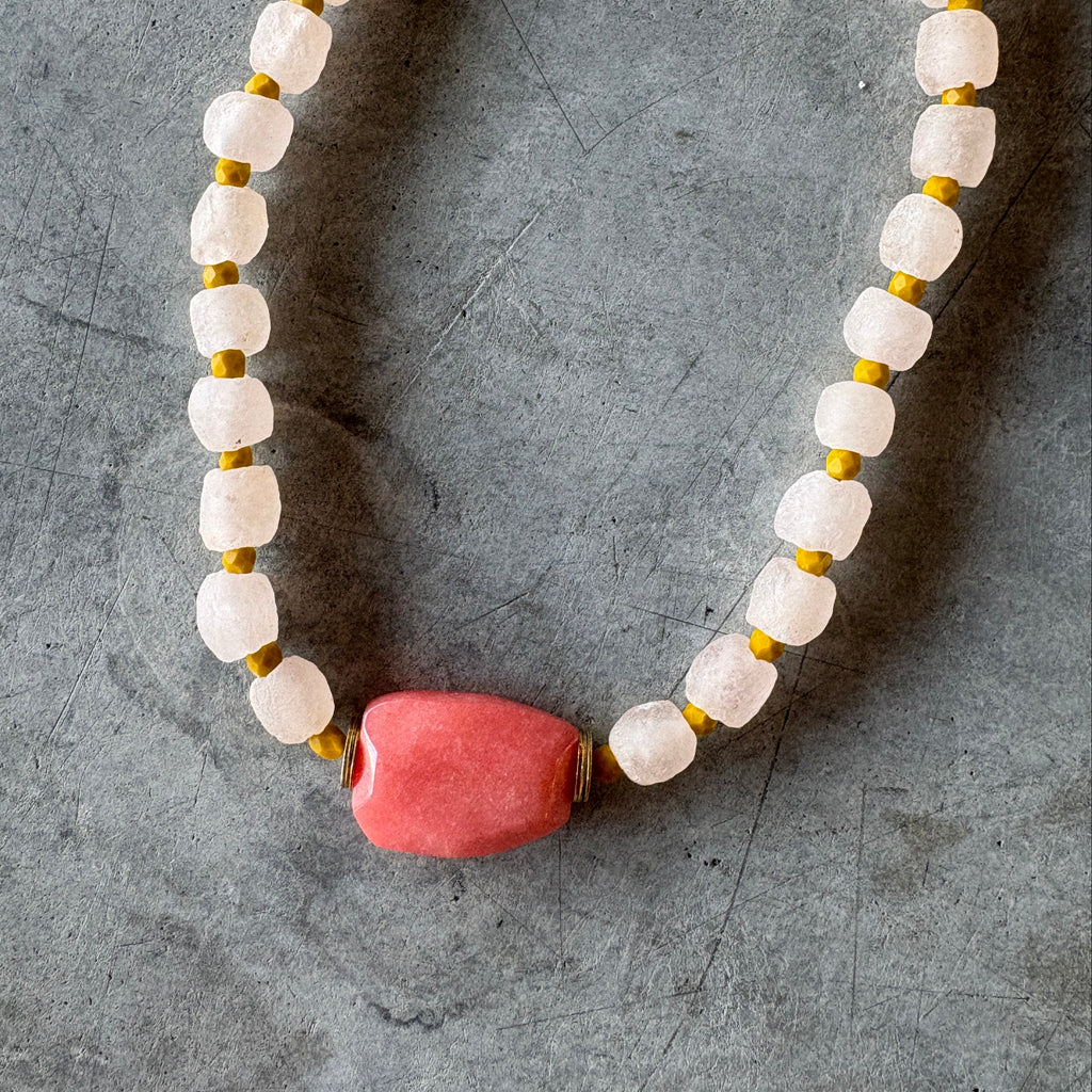 Jill Makes - Pale Pink Beaded Necklace - Shop Duet