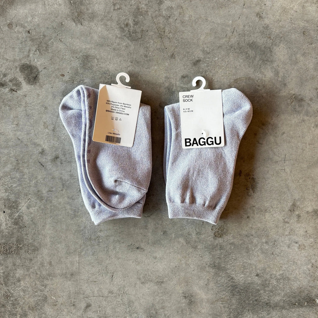 Baggu - Crew Sock - Lilac Metallic - Shop Duet