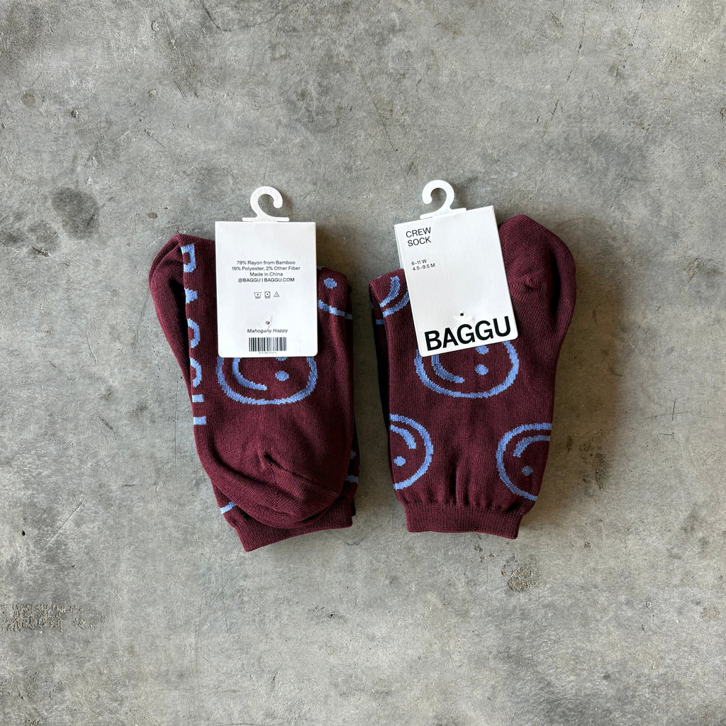 Baggu - Crew Sock - Mahogany Happy - Shop Duet