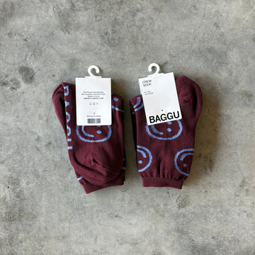 Baggu - Crew Sock - Mahogany Happy - Shop Duet
