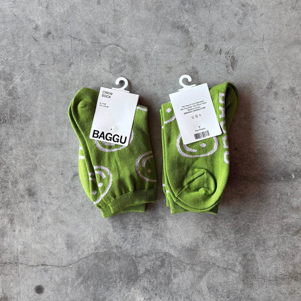 Baggu - Crew Sock - Pear Happy - Shop Duet