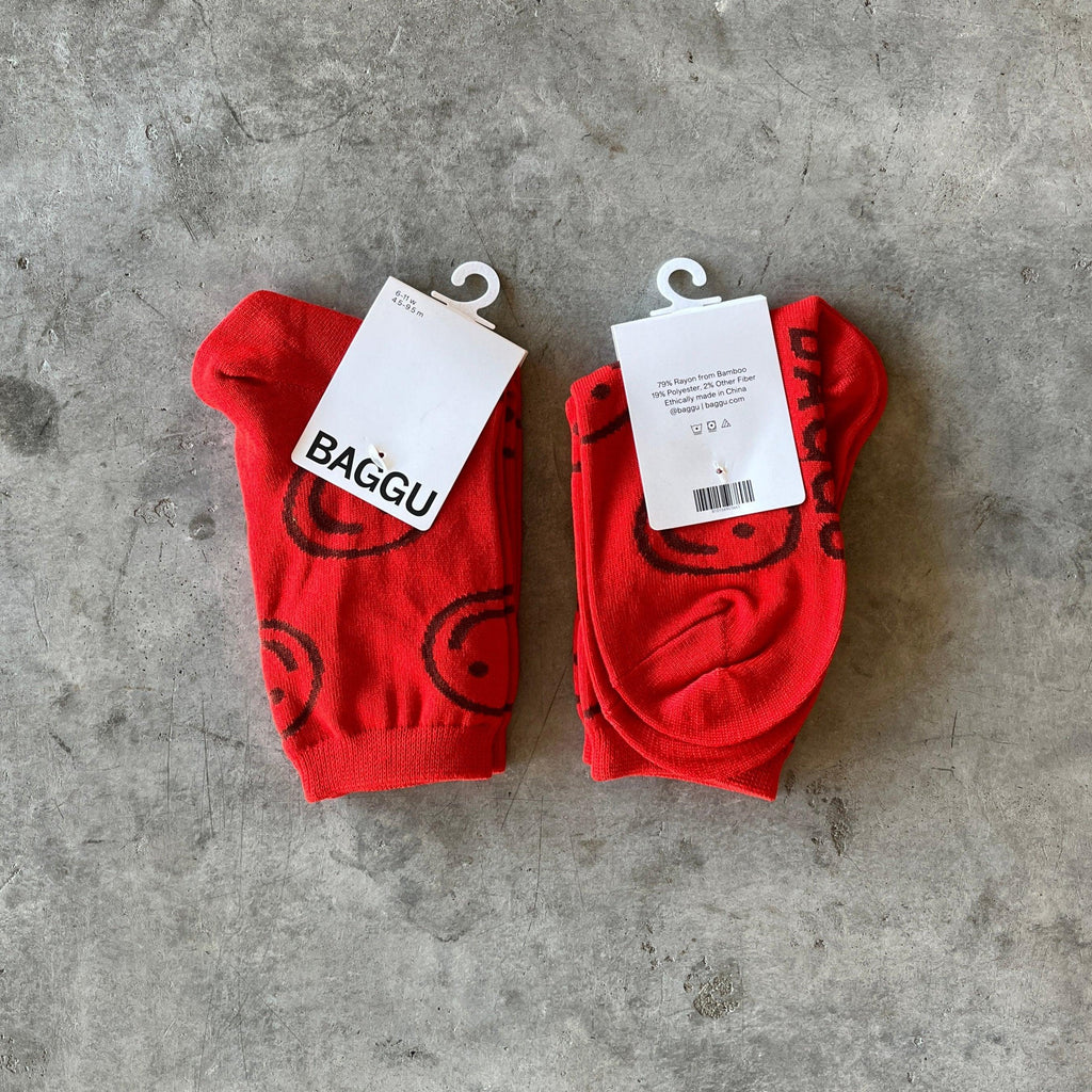 Baggu - Crew Sock - Red Happy - Shop Duet
