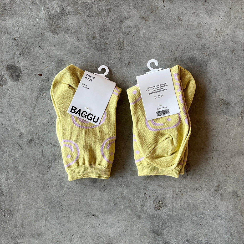 Baggu - Crew Sock - Straw Happy - Shop Duet