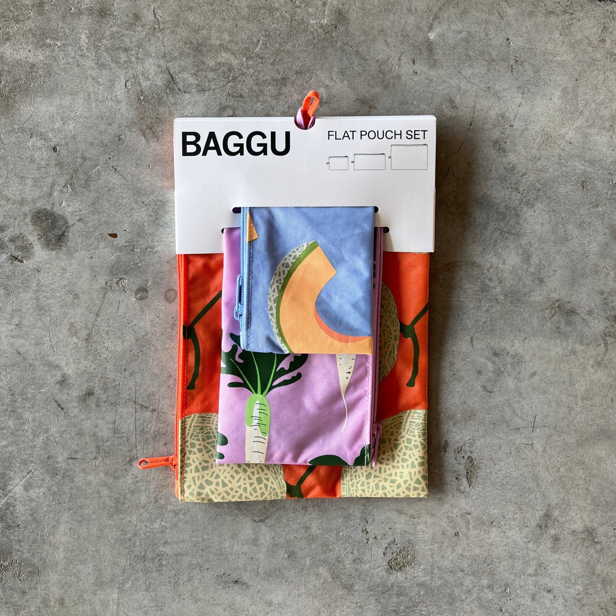 BAGGU バグゥ FLAT POUCH SET Baggu Flat Pouch Set — Swallowfield Functional Art, Handmade