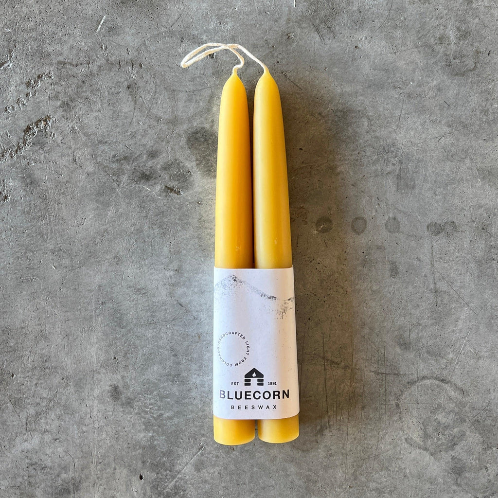 Bluecorn Candles - Hand-Dipped Beeswax Taper Candles - Shop Duet