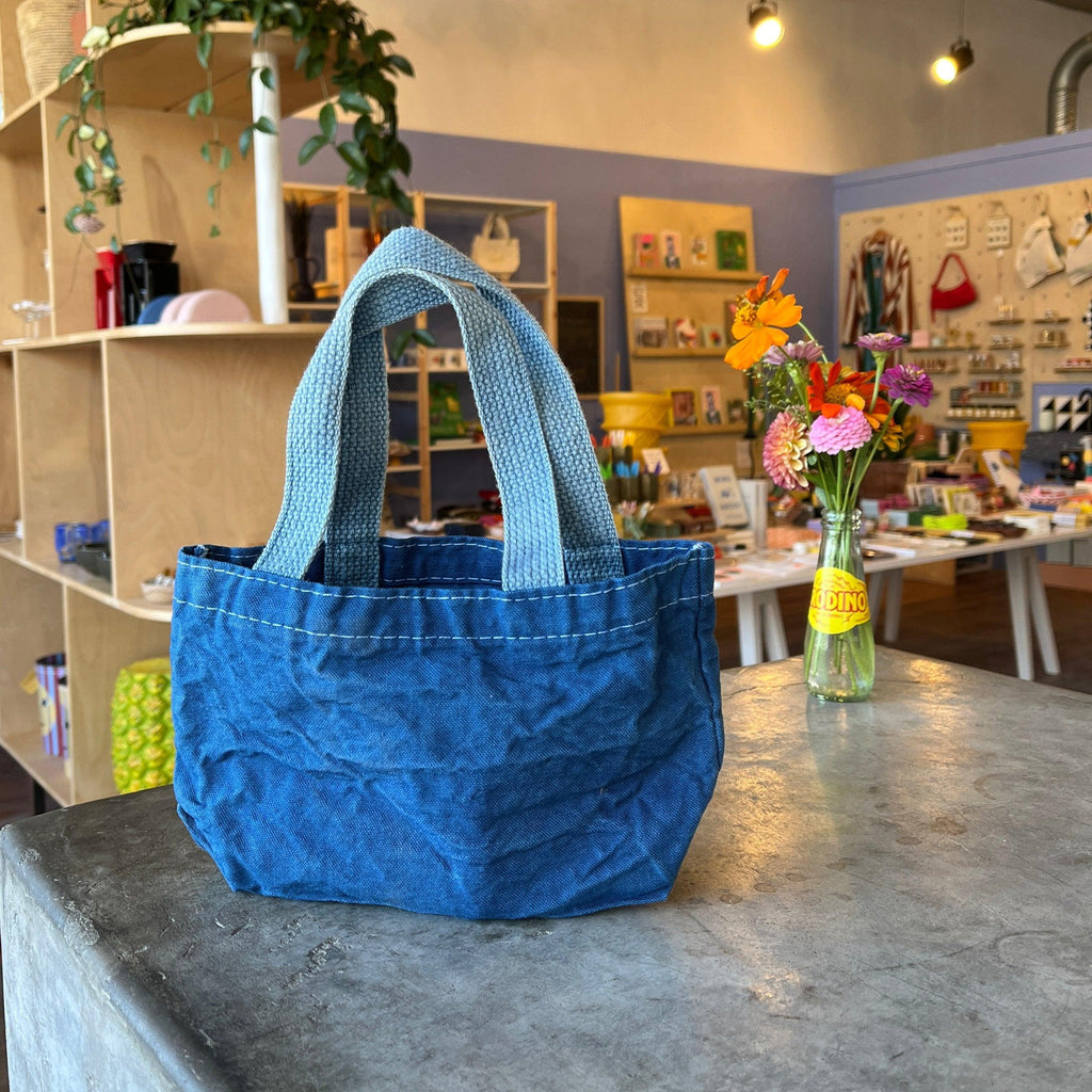 Duet - Indigo Dyed Canvas Mini Tote Bag - Shop Duet