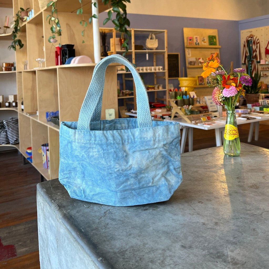 Duet - Indigo Dyed Canvas Mini Tote Bag - Shop Duet