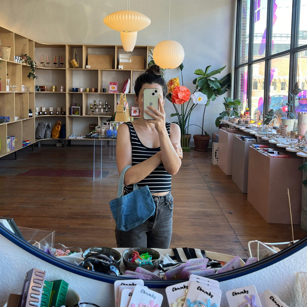 Duet - Indigo Dyed Canvas Mini Tote Bag - Shop Duet