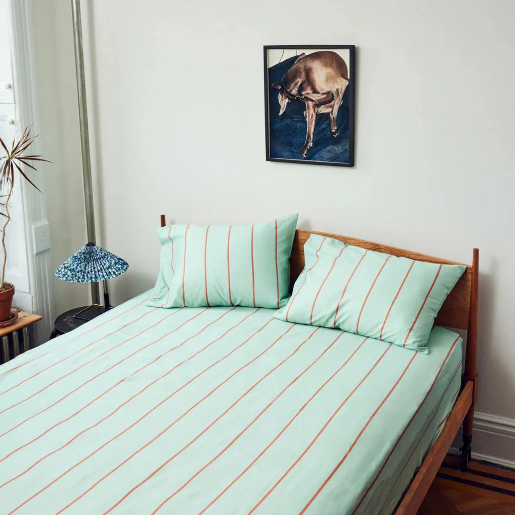 Dusen Dusen - Pistachio Stripe Sheet Set - Shop Duet