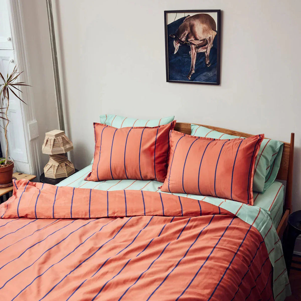 Dusen Dusen - Terracotta Stripe Duvet Set - Shop Duet