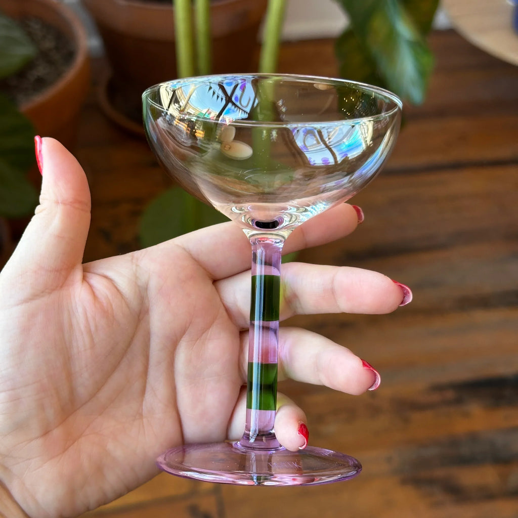 FAZEEK - Striped Coupe Glass Set - Shop Duet