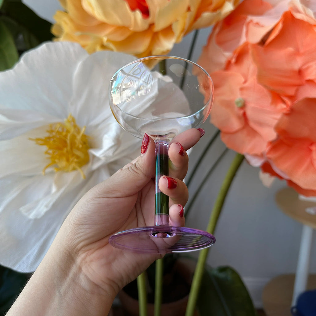 FAZEEK - Striped Coupe Glass Set - Shop Duet