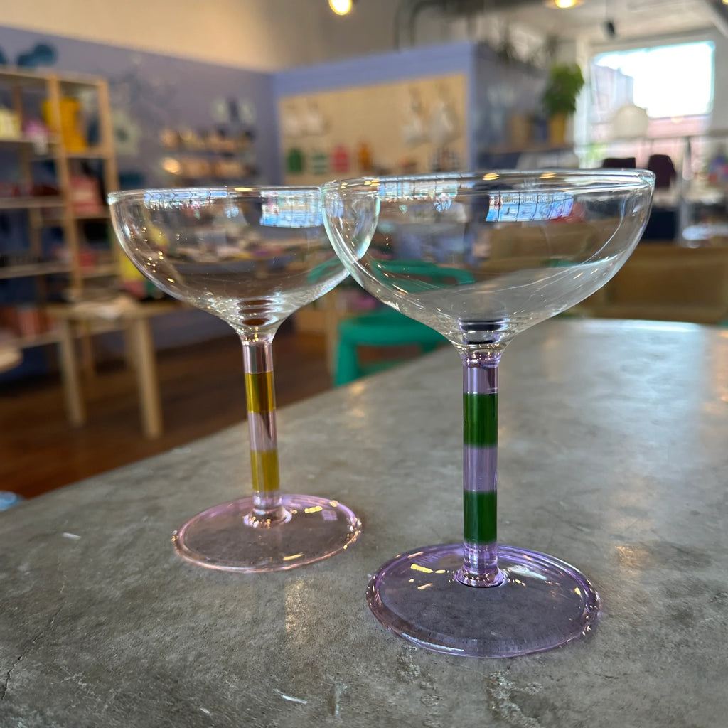FAZEEK - Striped Coupe Glass Set - Shop Duet