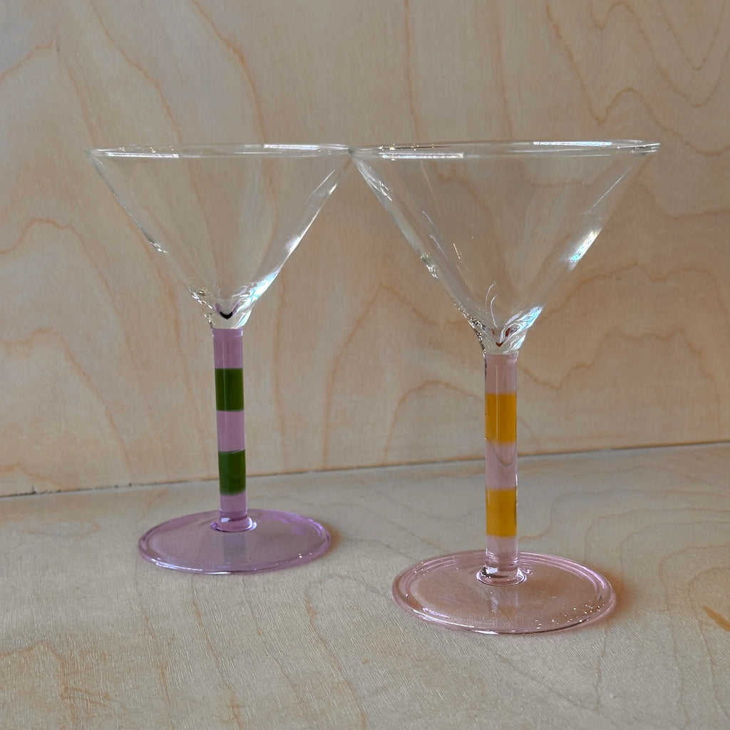 FAZEEK - Striped Martini Glass Set - Shop Duet