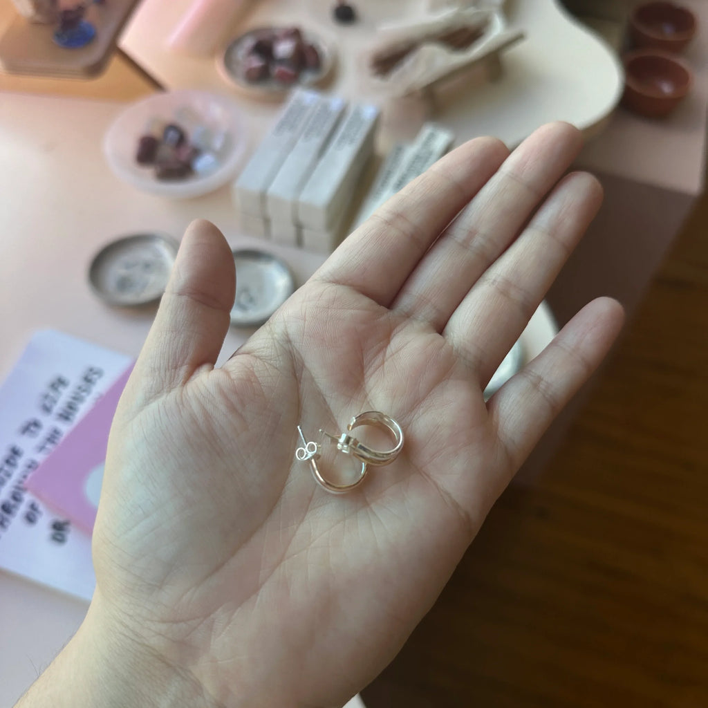 Gem & Blue - Mixed Metal Hoops - Shop Duet