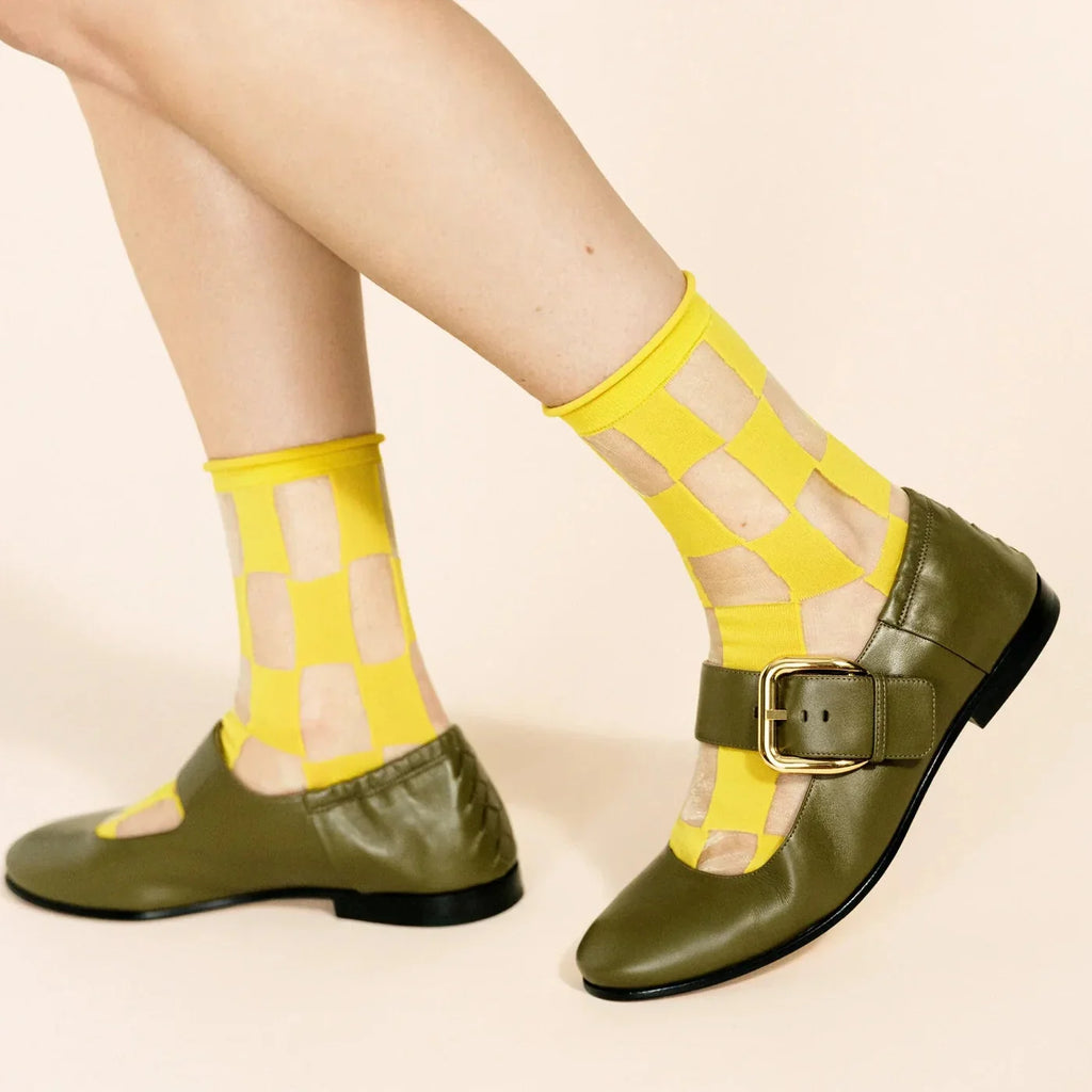 Hansel from Basel - Chucks Sheer Short Crew Sock - Citron - Shop Duet
