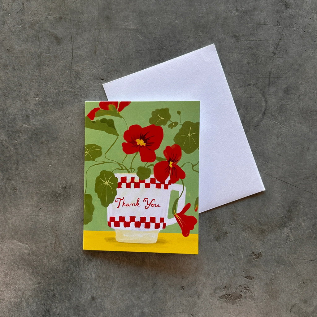 Karen Schipper - Floral Milk Glass Thank You Card - Shop Duet