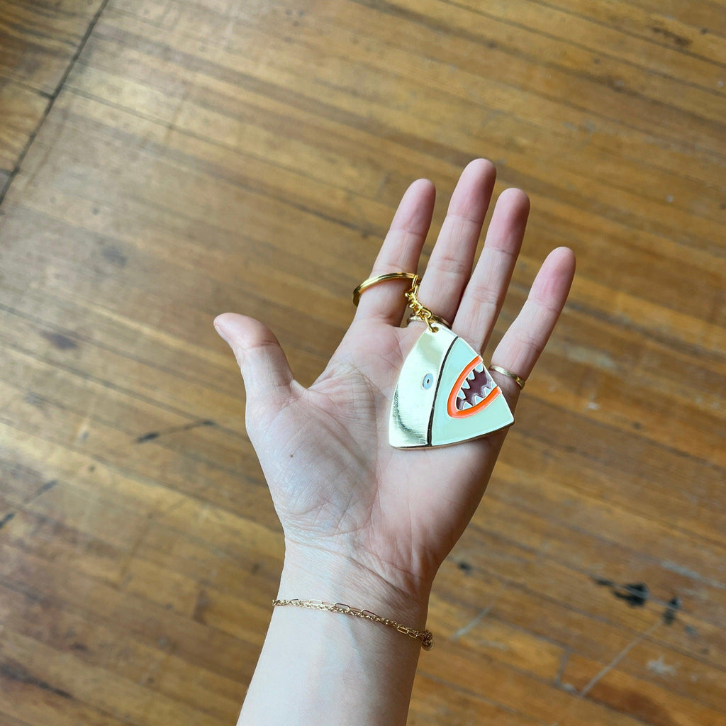 Lorien Stern - Gold Shark Head Keychain - Shop Duet