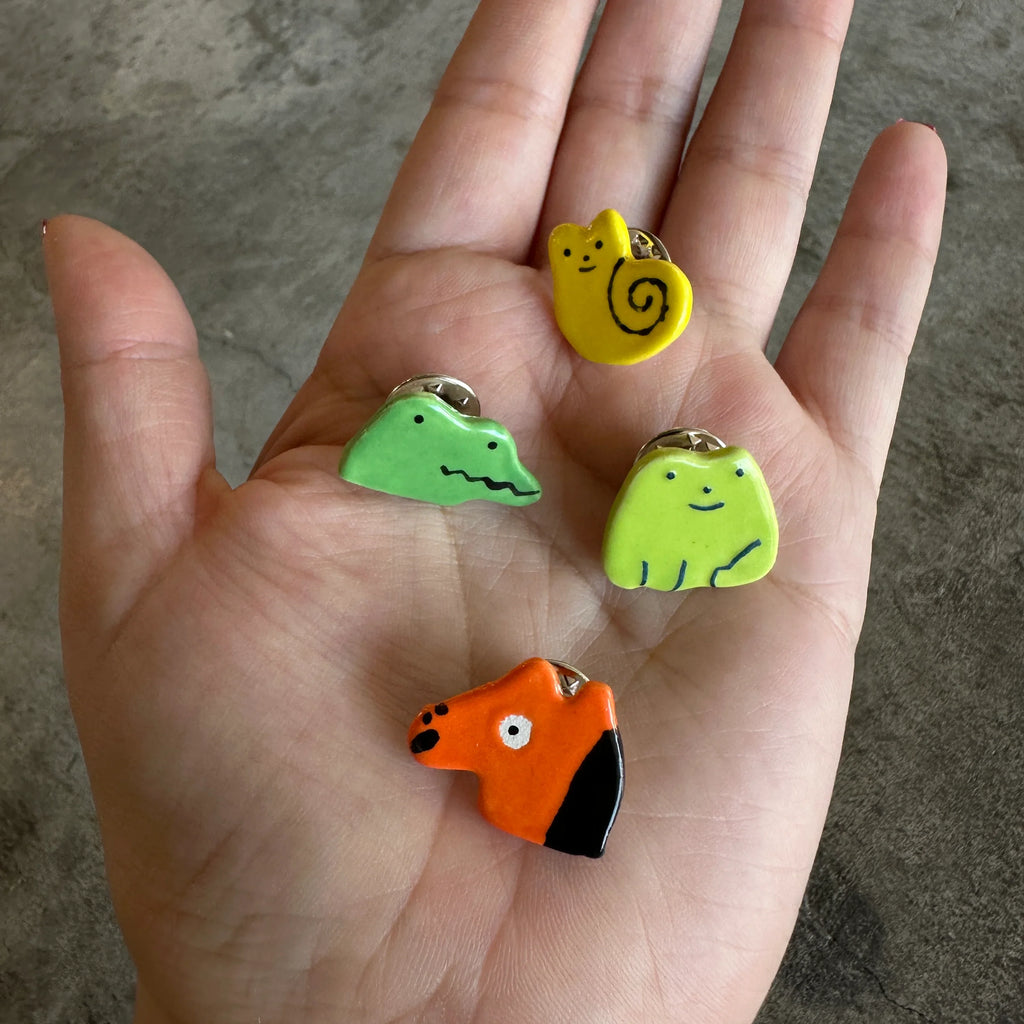 Nice Life - Ceramic Animal Lapel Pins - Shop Duet