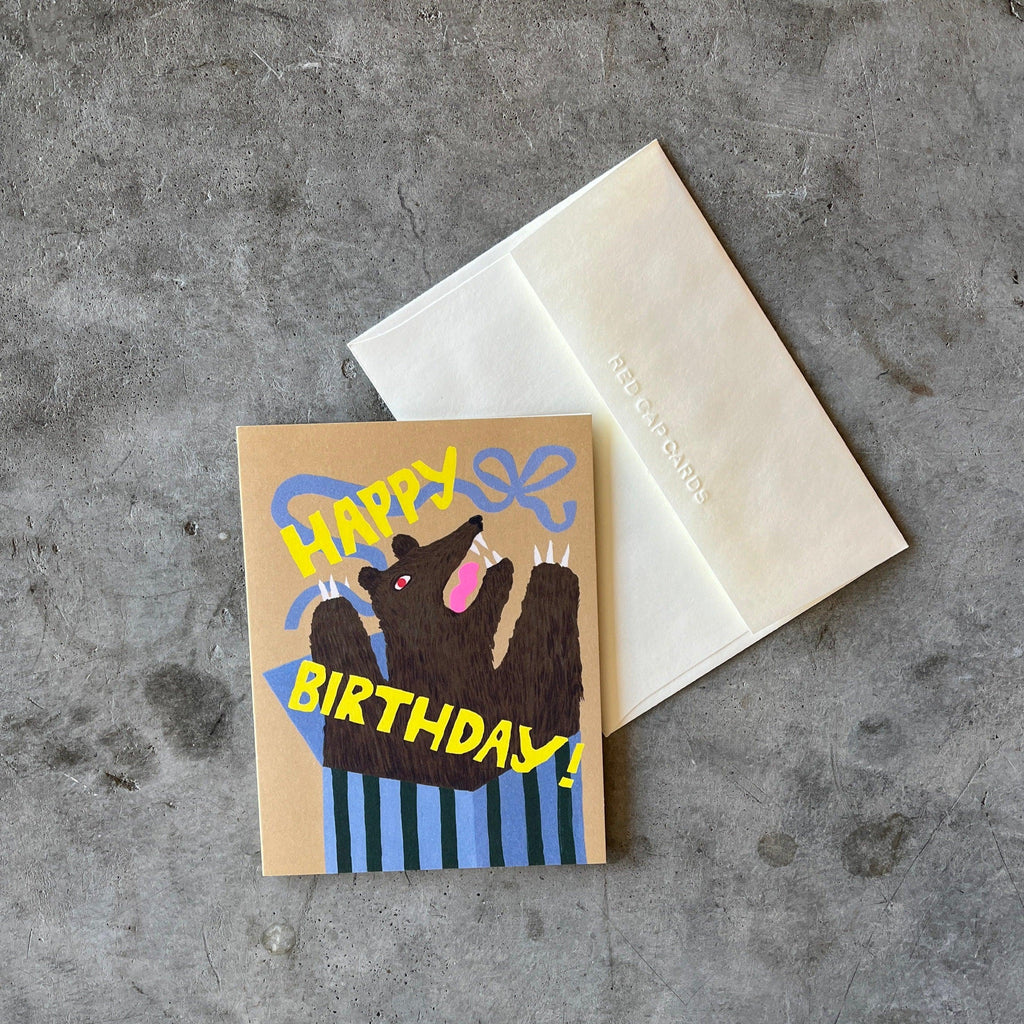 Red Cap Cards - Bear Surprise Birthday Greeting Card - Shop Duet