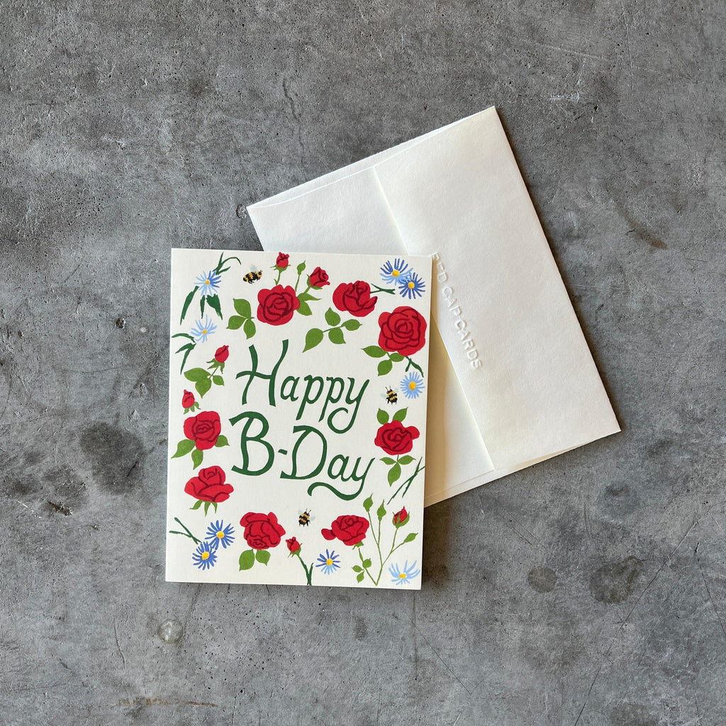 Red Cap Cards - Blooming Roses Birthday Greeting Card - Shop Duet