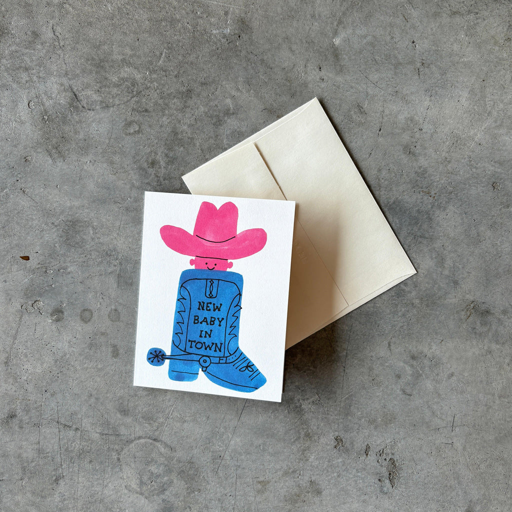 Red Cap Cards - Boot Baby Greeting Card - Shop Duet