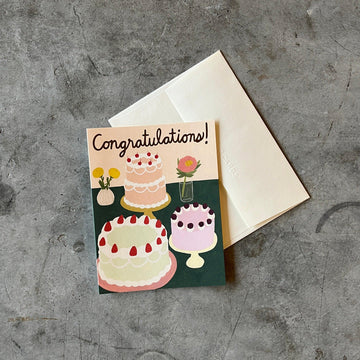 Red Cap Cards - Cake Celebration Congratulations Greeting Card - Shop Duet