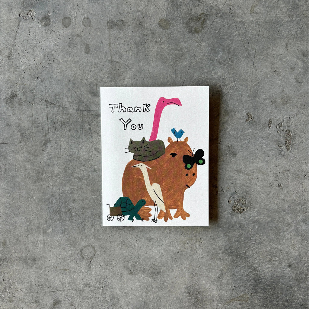 Red Cap Cards - Capybara Friend Greeting Card - Shop Duet