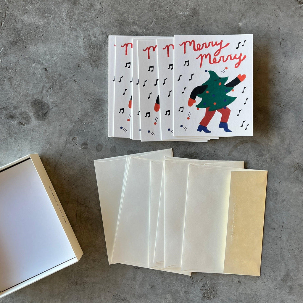 Red Cap Cards - Dancing Tree Holiday Greeting Card Boxed Set - Shop Duet