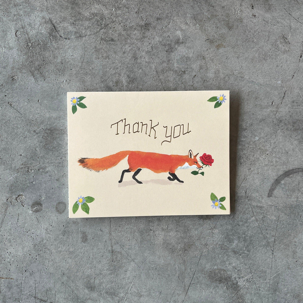 Red Cap Cards - Fox Thank You Greeting Card - Shop Duet