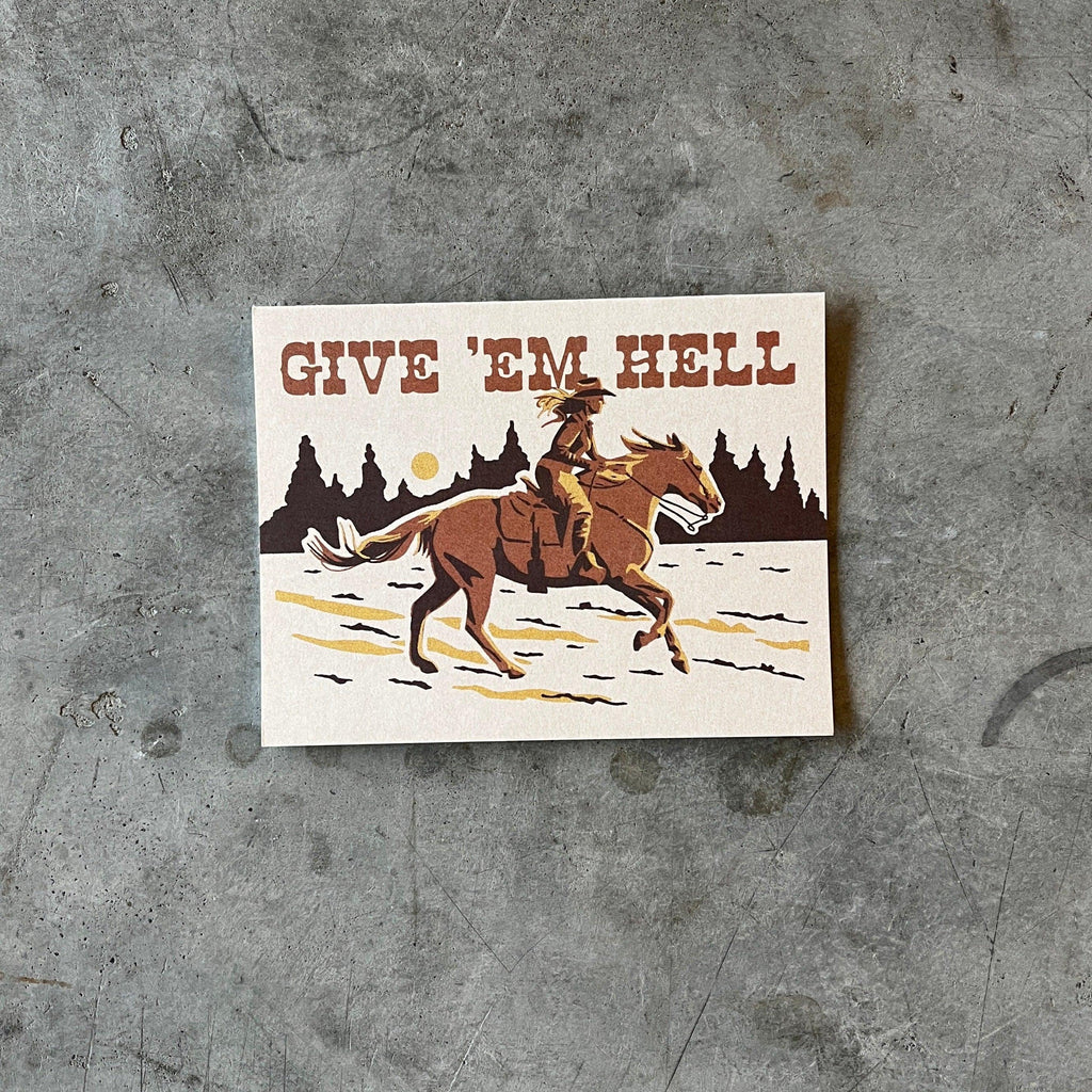 Red Cap Cards - Give 'Em Hell Encouragement Greeting Card - Shop Duet
