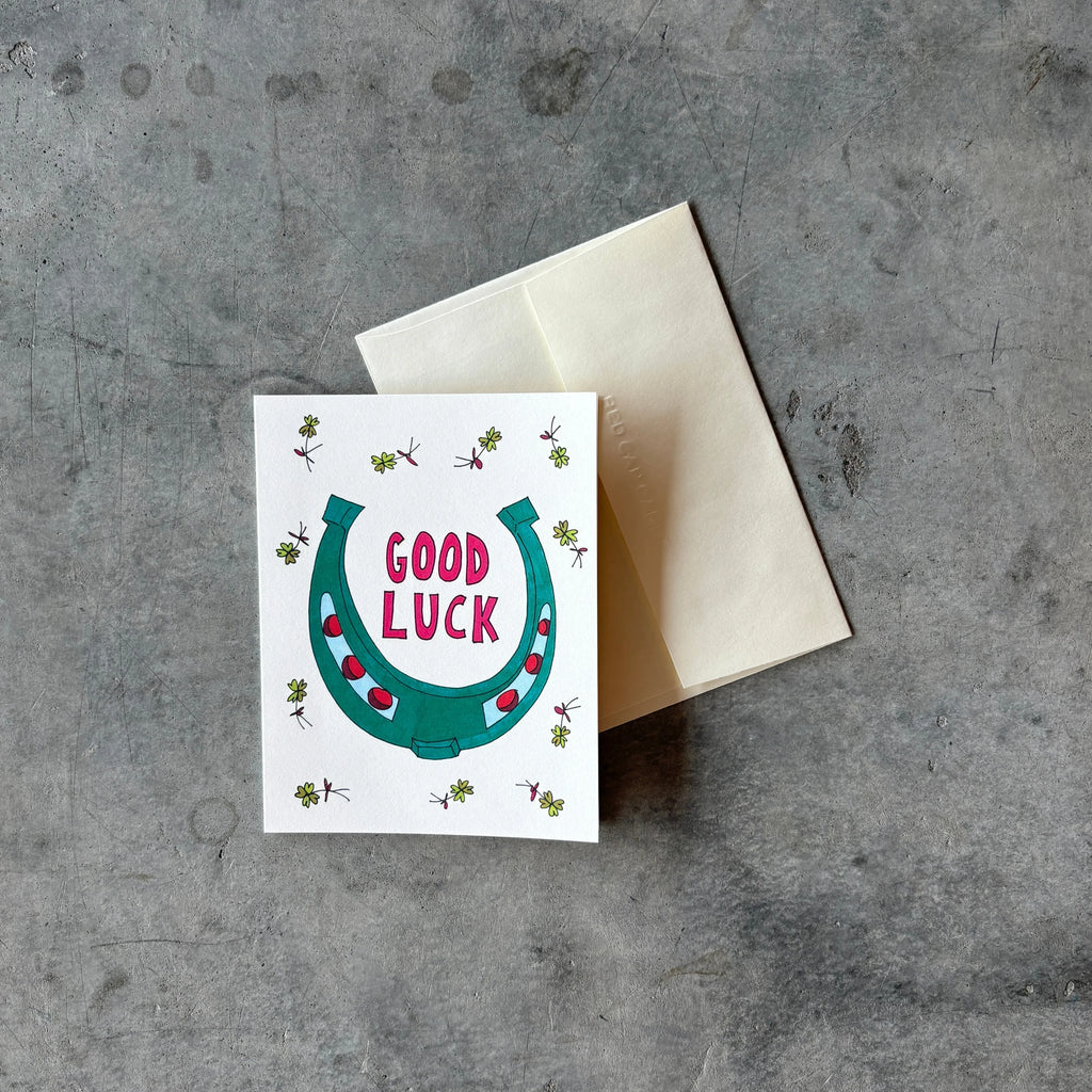 Red Cap Cards - Good Luck Clover Greeting Card - Shop Duet