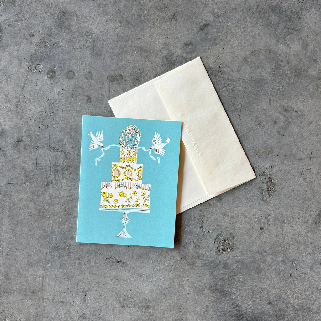 Red Cap Cards - Love Cake Wedding Greeting Card - Shop Duet