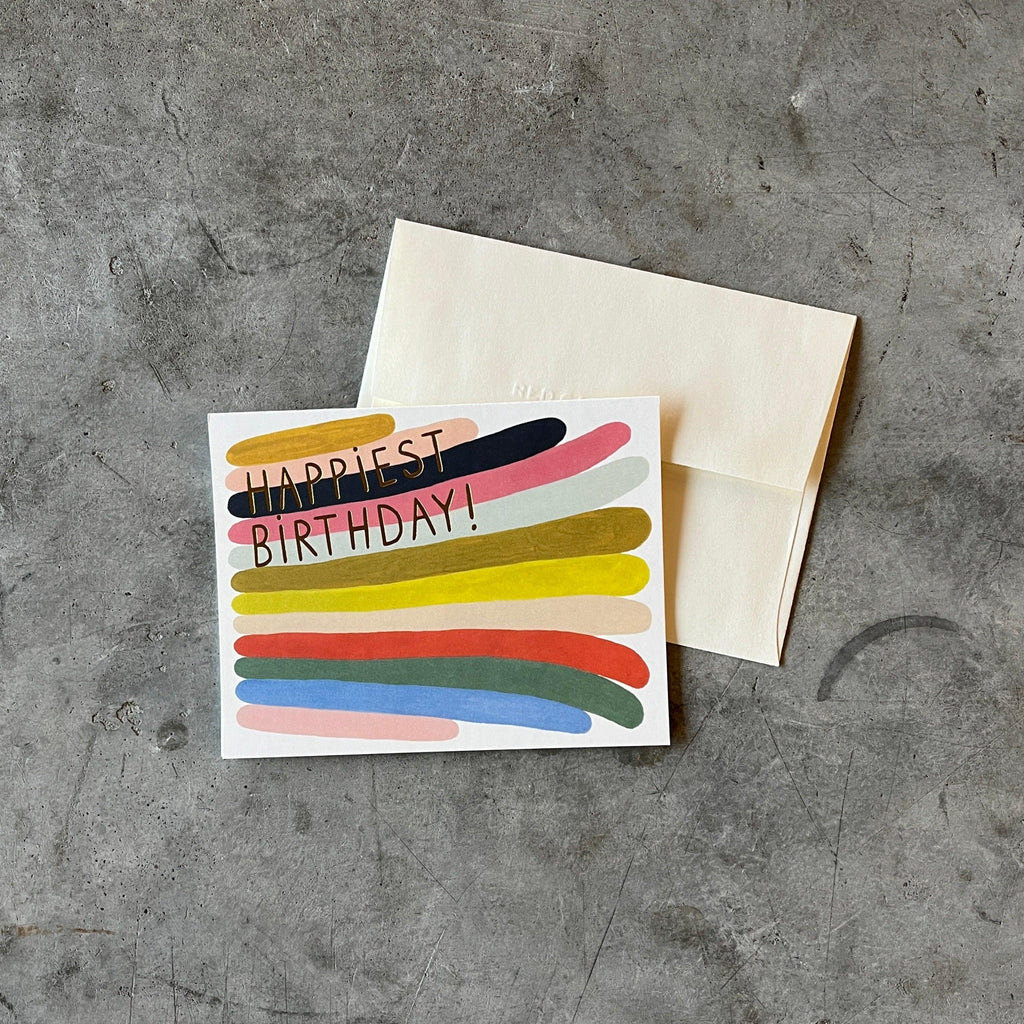 Red Cap Cards - Rainbow Stripes Birthday Greeting Card - Shop Duet