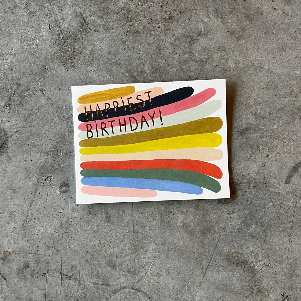 Red Cap Cards - Rainbow Stripes Birthday Greeting Card - Shop Duet