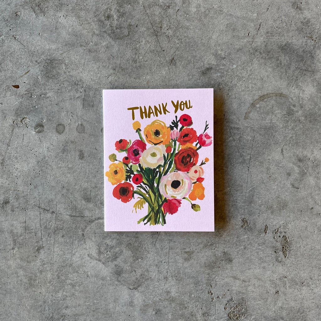 Red Cap Cards - Ranunculus Bouquet Greeting Card - Shop Duet