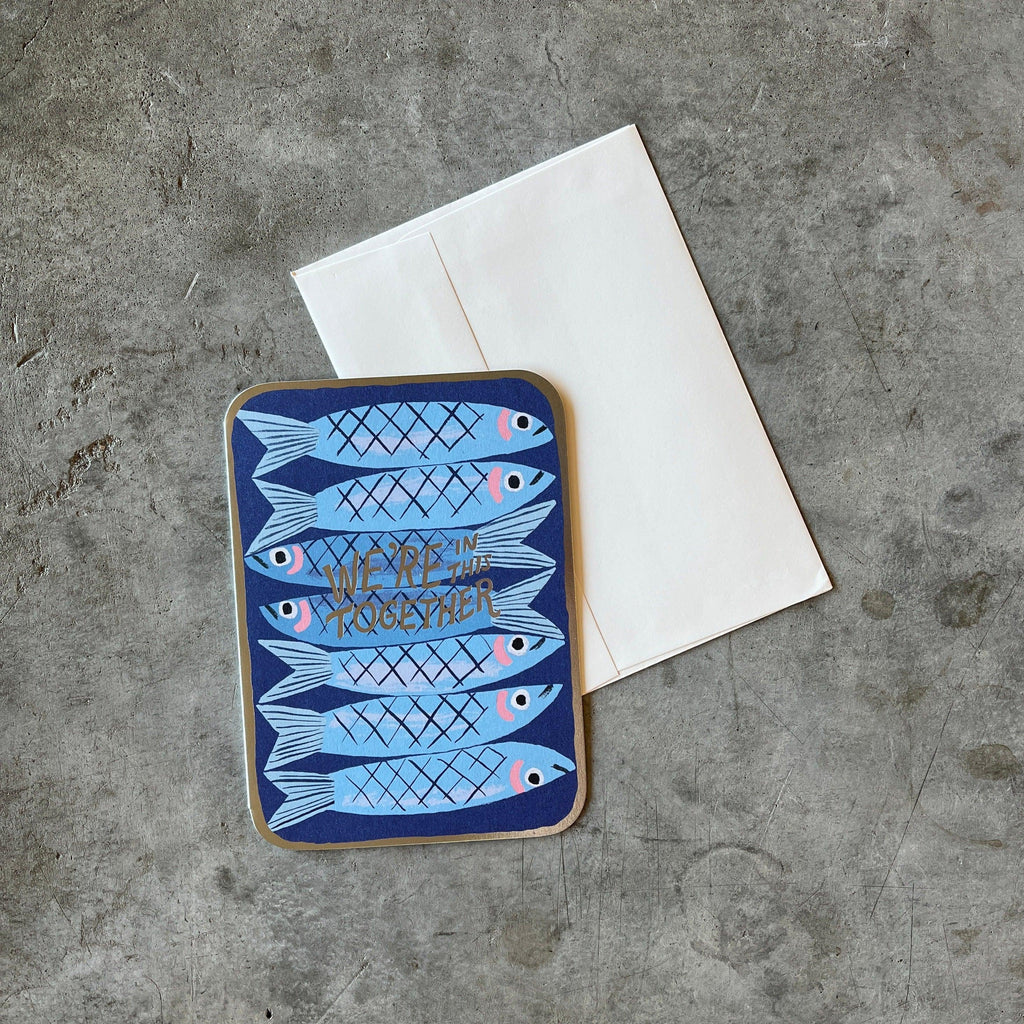 Red Cap Cards - Sardines Encouragement Greeting Card - Shop Duet
