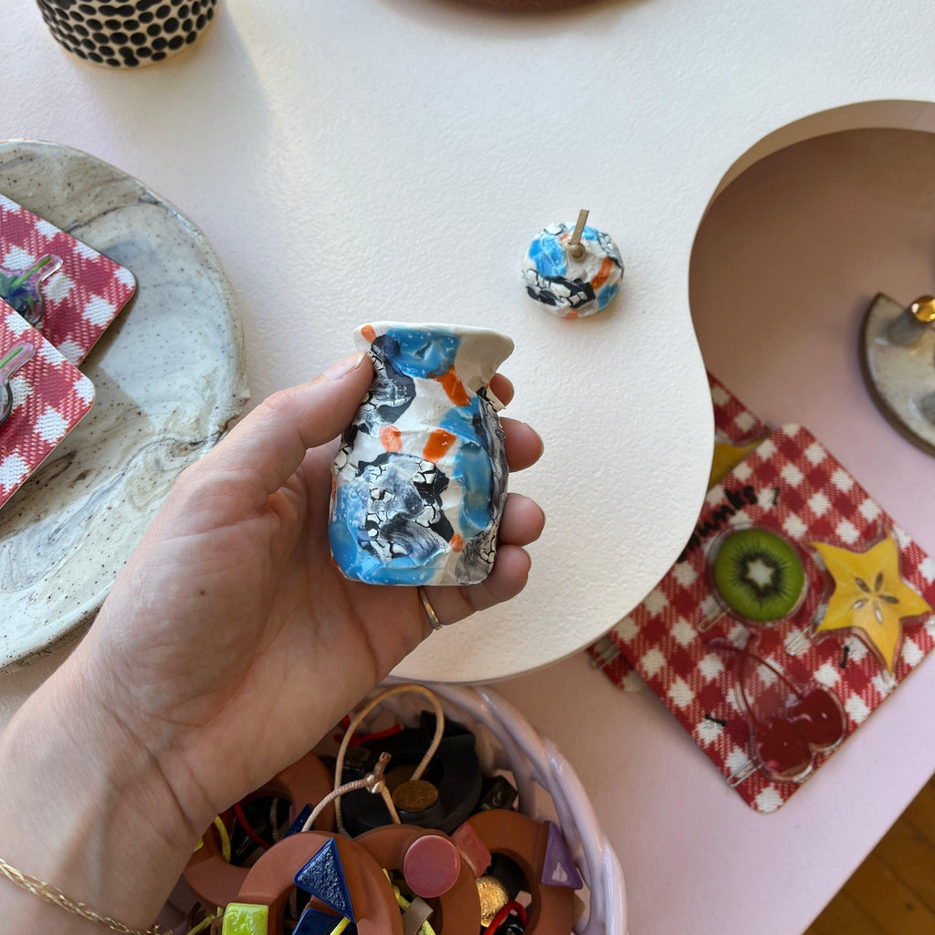 Small Ideas Studio - Stash Jar - White/Blue - Shop Duet