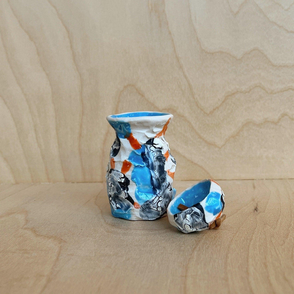 Small Ideas Studio - Stash Jar - White/Blue - Shop Duet