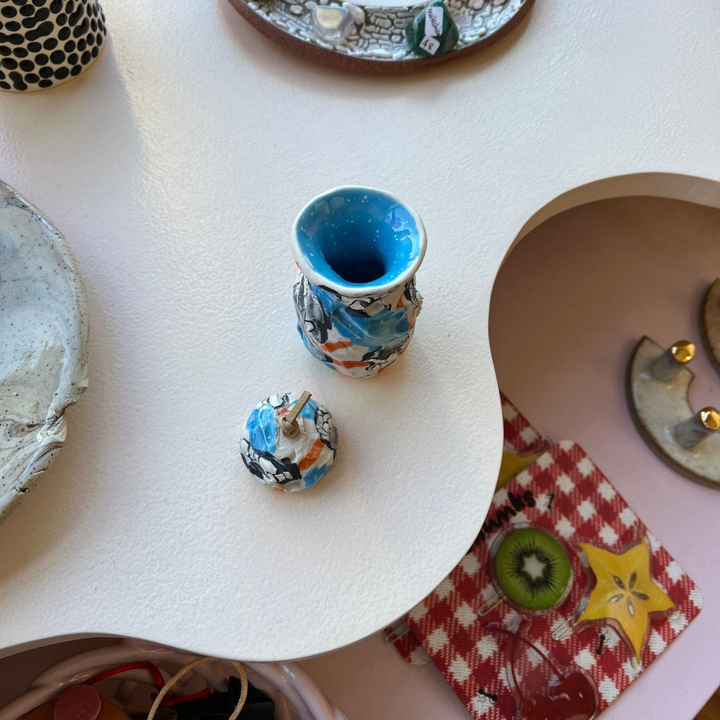 Small Ideas Studio - Stash Jar - White/Blue - Shop Duet