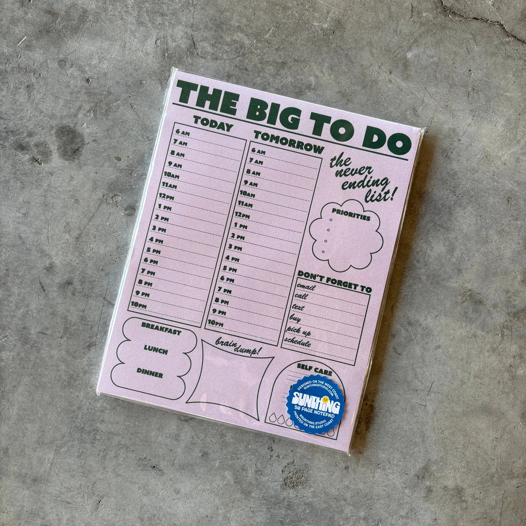 Sunthing Studio - The Big To Do Daily Notepad - Shop Duet