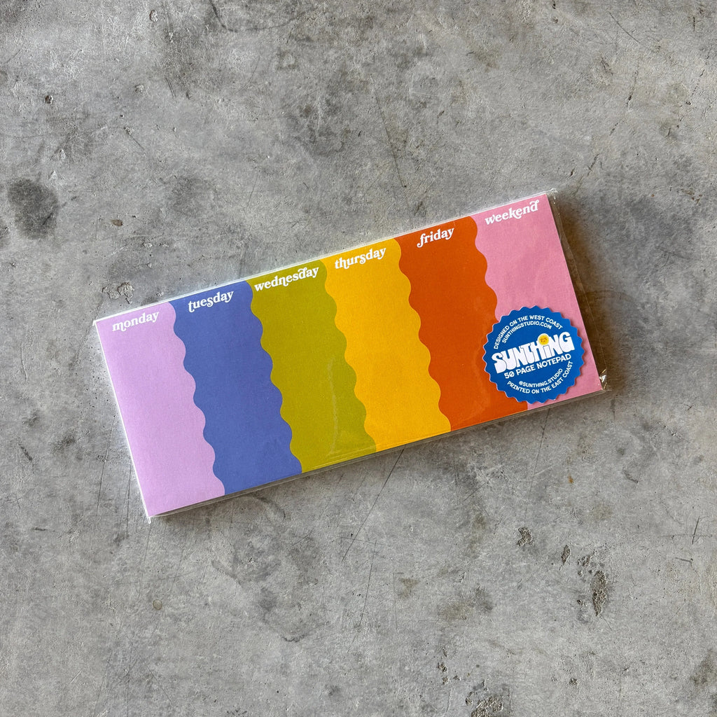 Sunthing Studio - Weekly Wavy Desk Notepad - Shop Duet