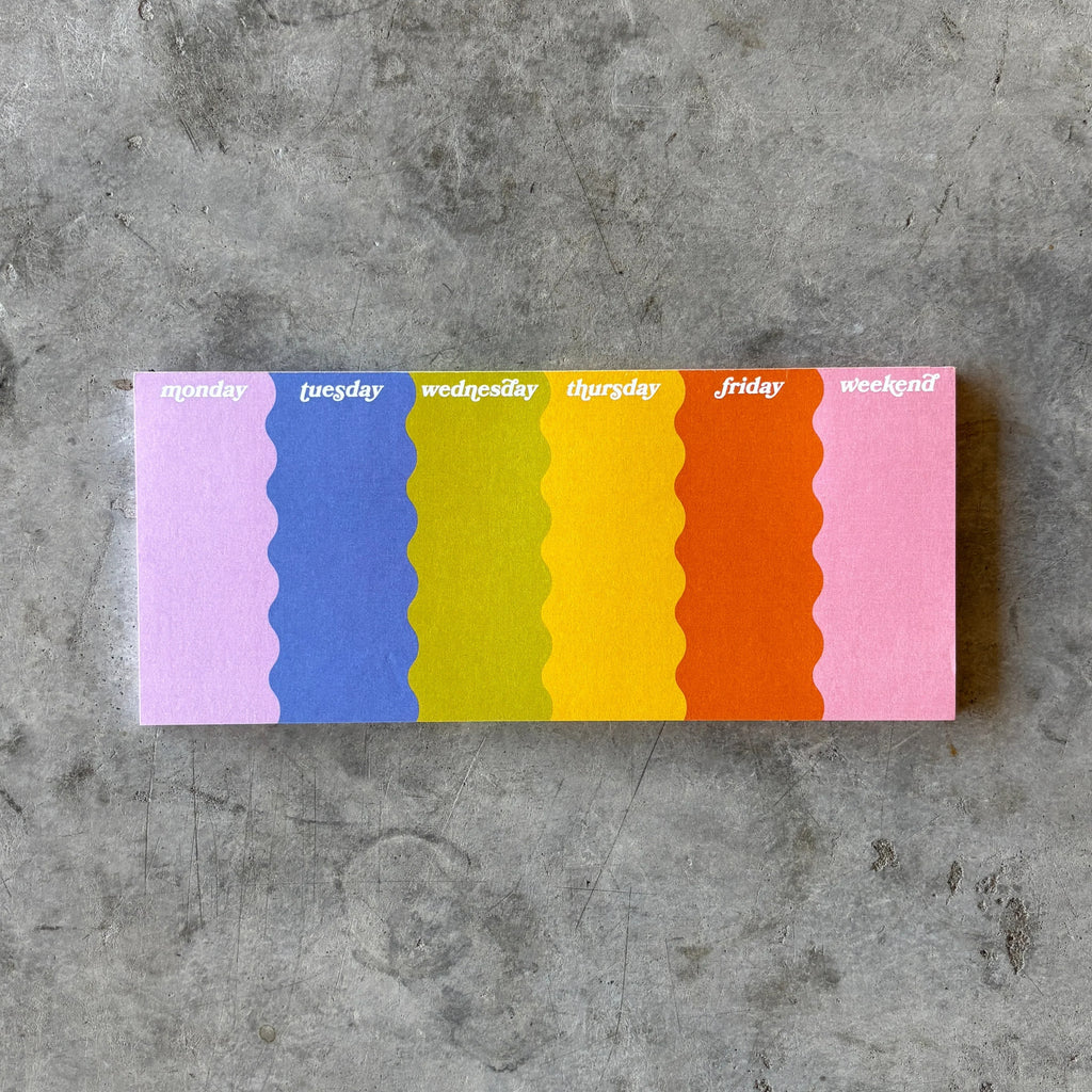 Sunthing Studio - Weekly Wavy Desk Notepad - Shop Duet