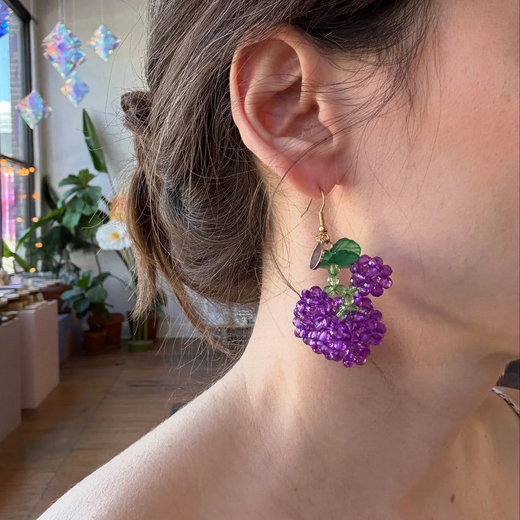 Susan Alexandra - Mini Grape Slushie Fruit Earrings - Shop Duet