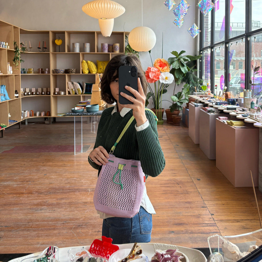 Verloop - Drawstring Raffia Mini Bag - Shop Duet