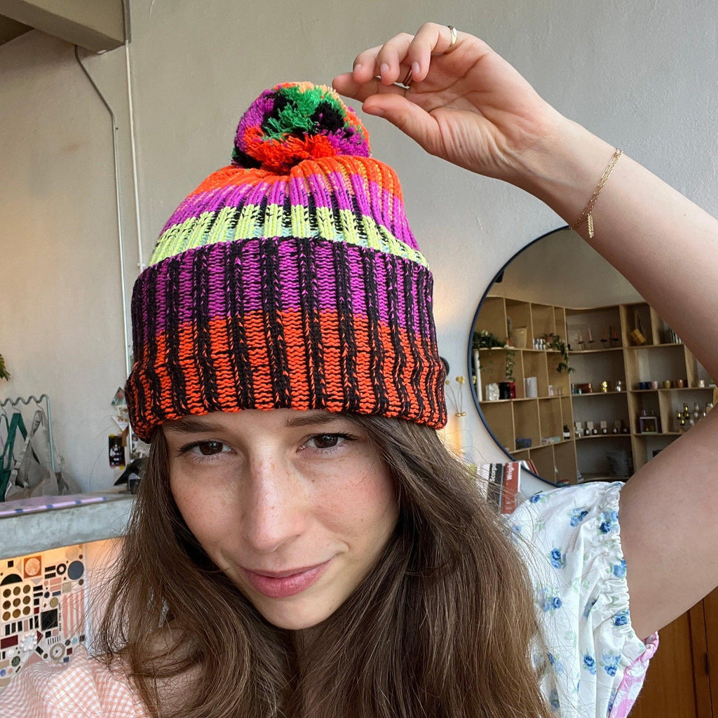 Verloop - Mosaic Stripe Pom Beanie - Shop Duet