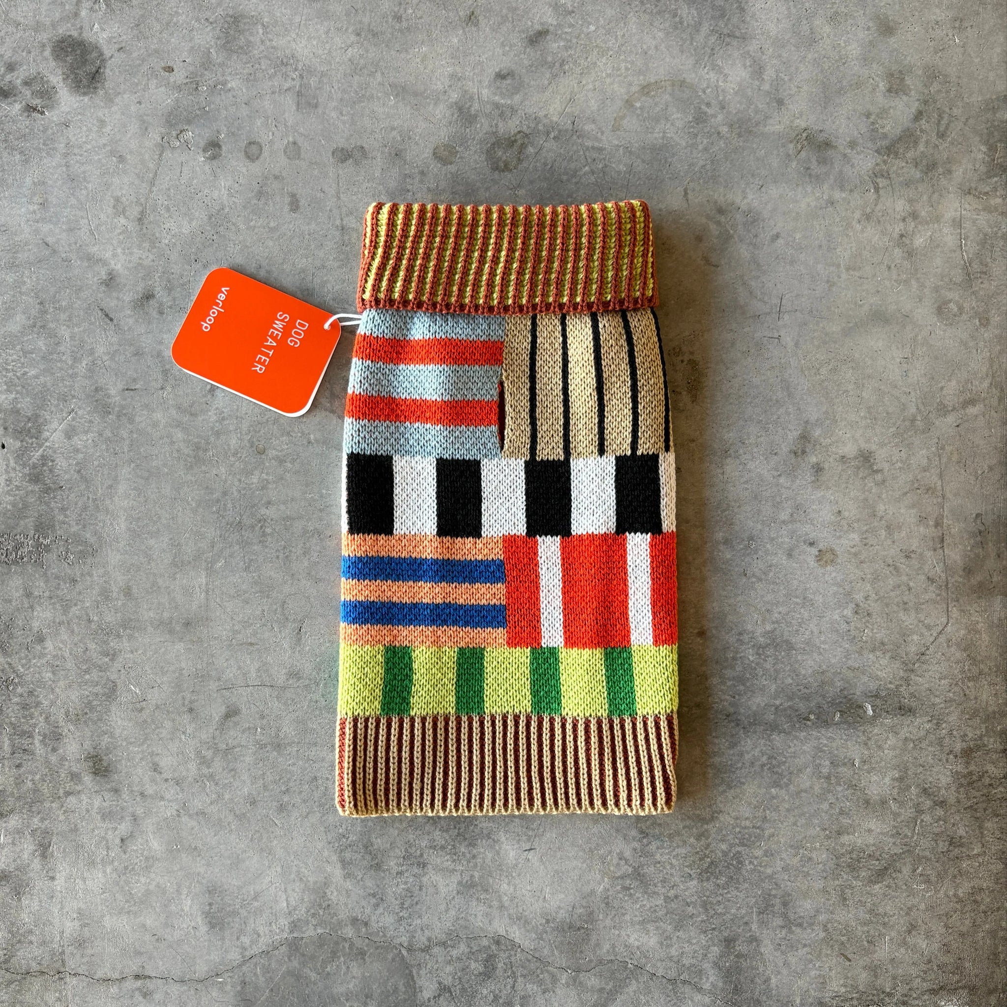 Patchwork Stripe Dog Sweater
