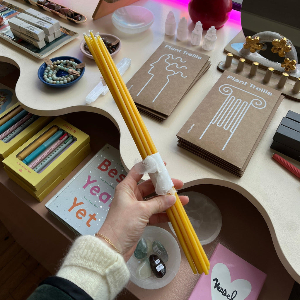 Waxing Moon - Thin Beeswax Tapers - Shop Duet