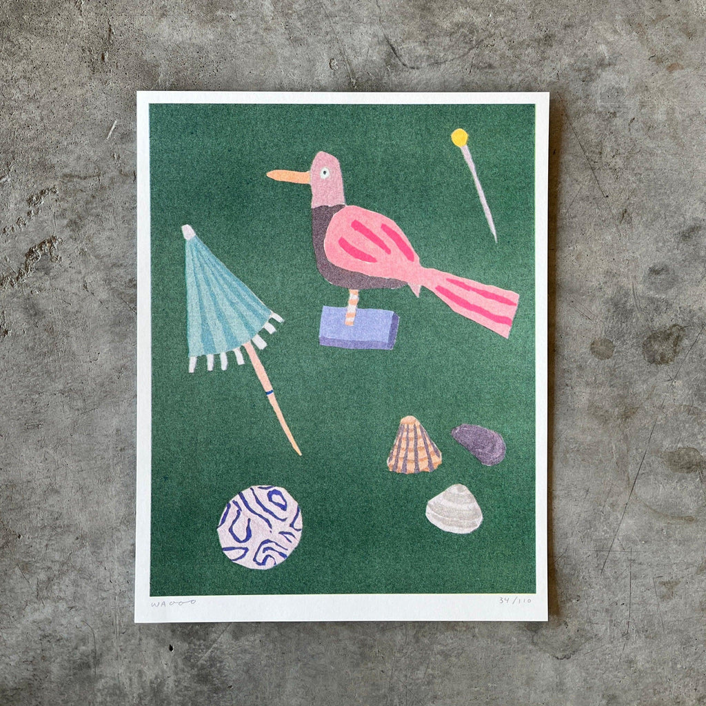 We are out of Office - A Gouache Painting of A Mini Collection Risograph Print - Shop Duet